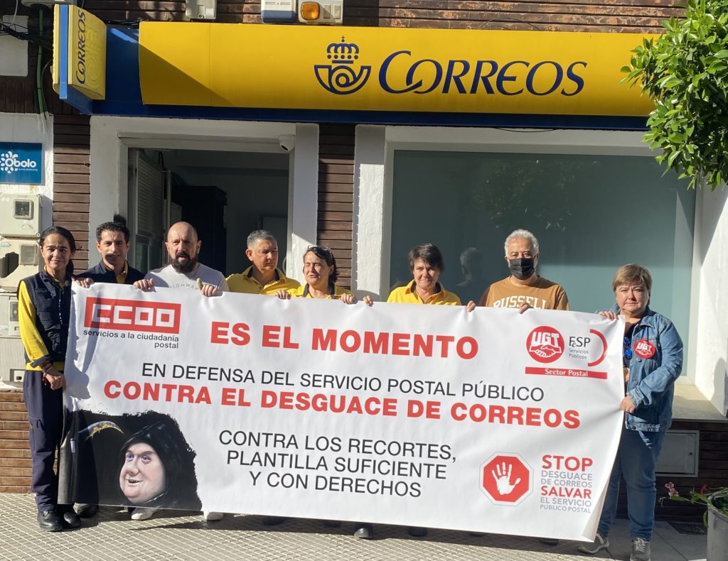 UGT y Comisiones Obreras denuncian desde Aljaraque la falta de personal en Correos