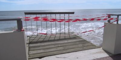 La playa Central de Isla Cristina, afectada tras el paso de Berenice