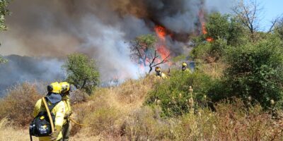Agentes de la Guardia Civil detienen a dos individuos por atentado a la autoridad durante el incendio de Villablanca