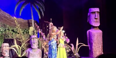 Las Cortes de Honor del Carnaval de Isla Cristina 2026 brillan en el espectáculo ‘Aloha: el corazón del volcán’