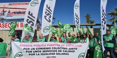 CSIF se moviliza en Isla Cristina contra la posible privatización de la Agencia Pública de Puertos